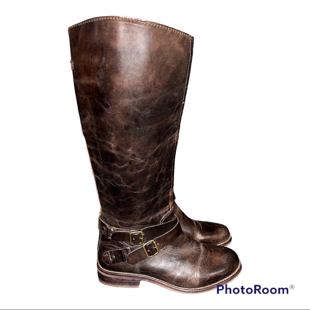 Hinge Brown Tall Leather Riding Boots
